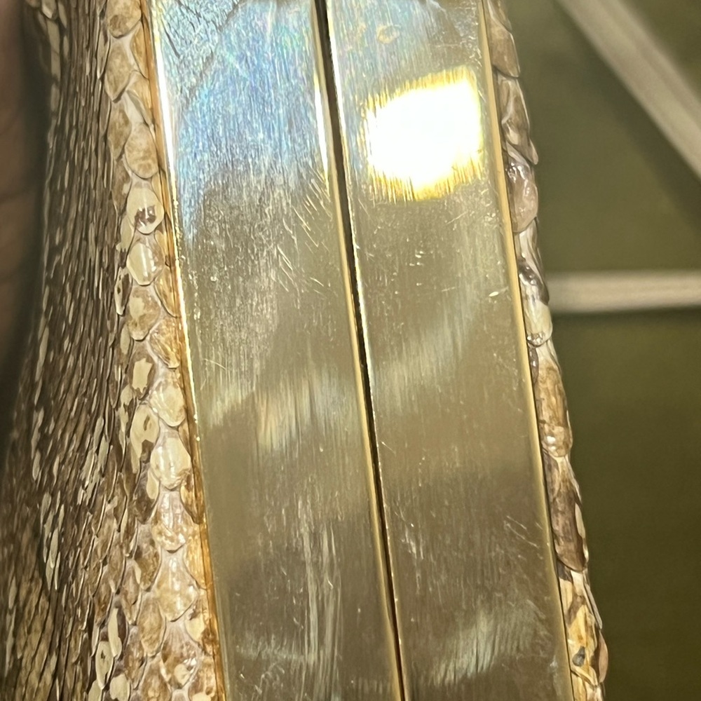 Genuine Python And Brass Shoulder Bag - image 7